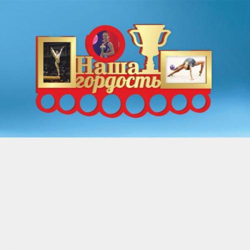 Медальница "Наша гордость" с фоторамками (акрил/фанера, 53х29 см)