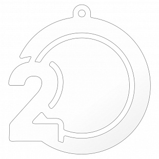 Заготовка медали MZP 826-80//W 2 место под сублимацию  (D-80мм, s-2 мм)