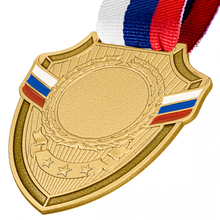 Медаль MZP 558-65/G (56х65мм, D-25мм, s-2мм) с лентой
