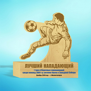 Пирз NF002 футбол (дерево, H-190 мм) с персонификацией