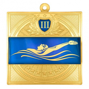 Медаль MZP 301-65/GBU на спине 3 место (65х65мм, s-2,5мм) латунь