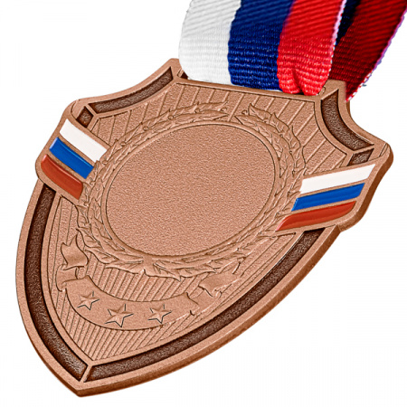 Медаль MZP 558-65/ВM (56х65мм, D-25мм, s-2мм) с лентой
