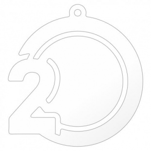 Заготовка медали MZP 826-80//W 2 место под сублимацию  (D-80мм, s-2 мм)